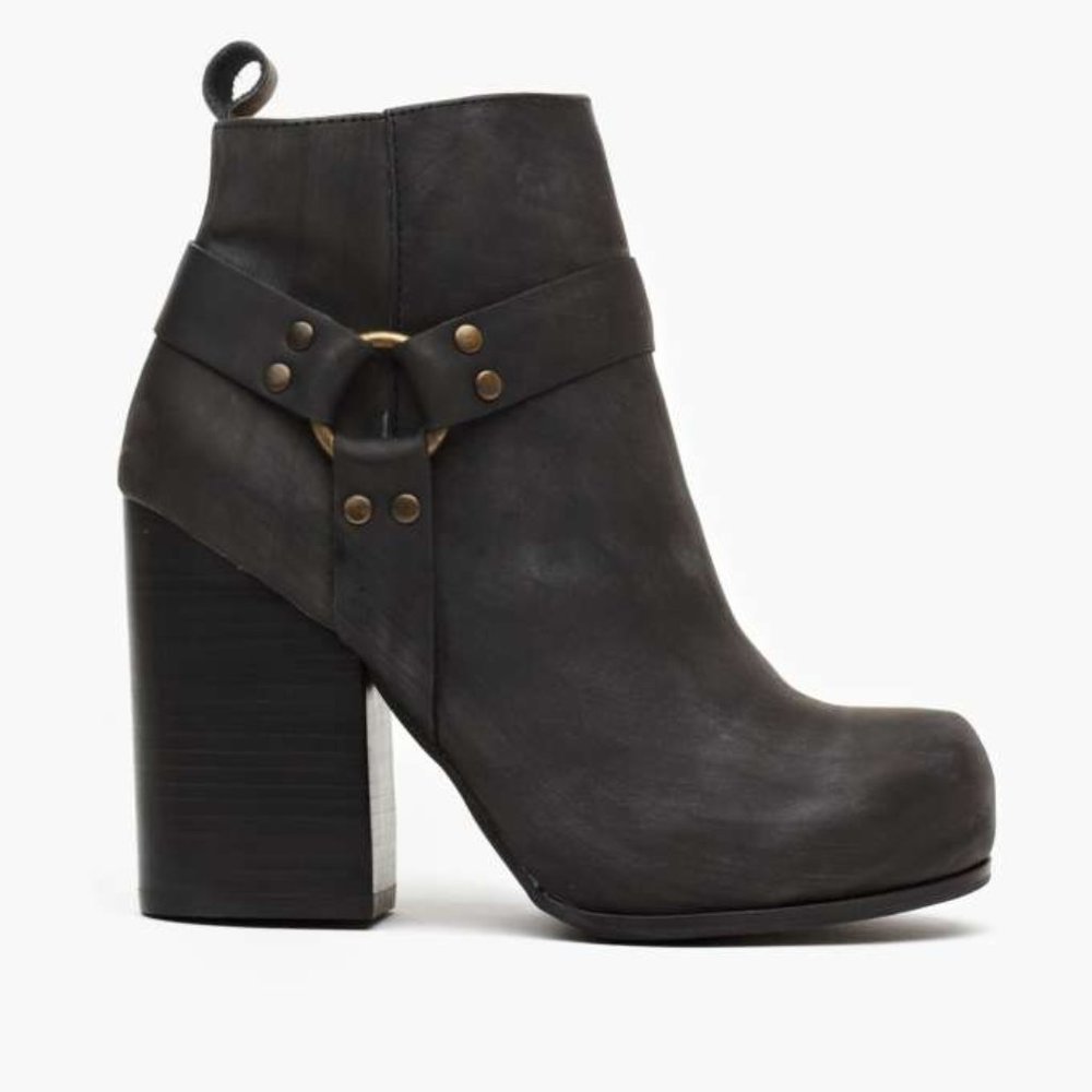 Jeffery Campbell Suede Platform Moto Boot Size 7 Discontinued